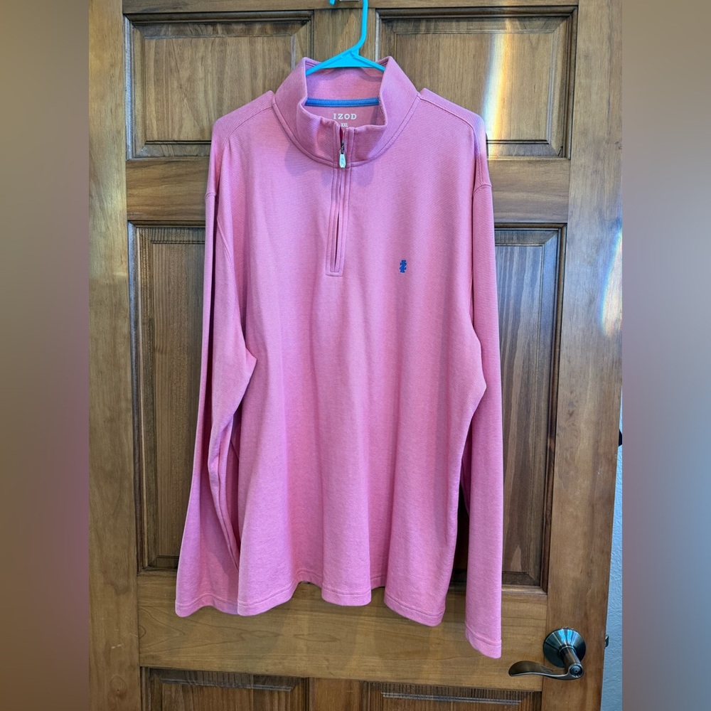 Izod Salmon Long Sleeve Quarter-Zip Top